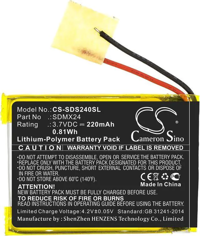 Alt view image 3 of 5 - Battery for SanDisk Sansa Clip Sport SDMX24 Media Player CS-SDS240SL 3.7v 220mAh
