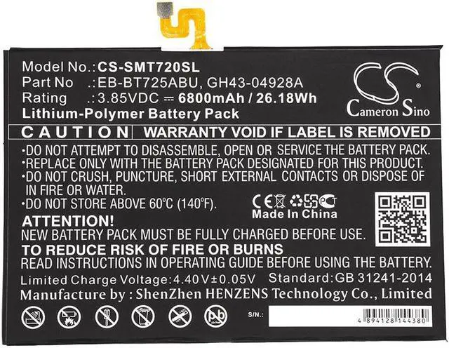 Alt view image 3 of 4 - Battery for Samsung Galaxy Tab S5e S6 Lite SM-T720 T860 EB-BT725ABU GH43-04928A