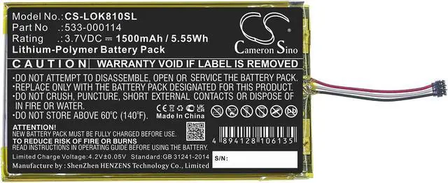 Alt view image 3 of 6 - Battery for Logitech IIIuminated Keyboard K810 533-000114 CS-LOK810SL 1500mAh