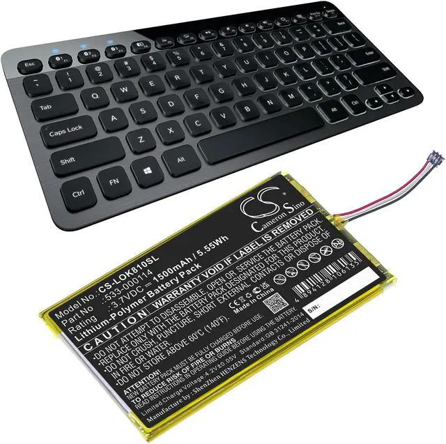 Alt view image 6 of 6 - Battery for Logitech IIIuminated Keyboard K810 533-000114 CS-LOK810SL 1500mAh