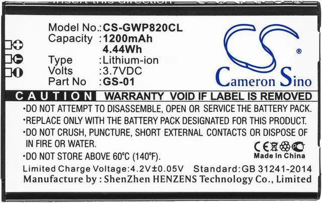 Alt view image 3 of 6 - Battery for Grandstream DP730 WP820 GS-01 Cordless Phone CS-GWP820CL 1200mAh