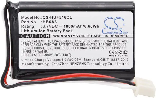 Alt view image 5 of 6 - Battery for Huawei F501 F516 F530 FP515H HB6A3 ETS5623 CS-HUF516CL 3.7V 1800mAh