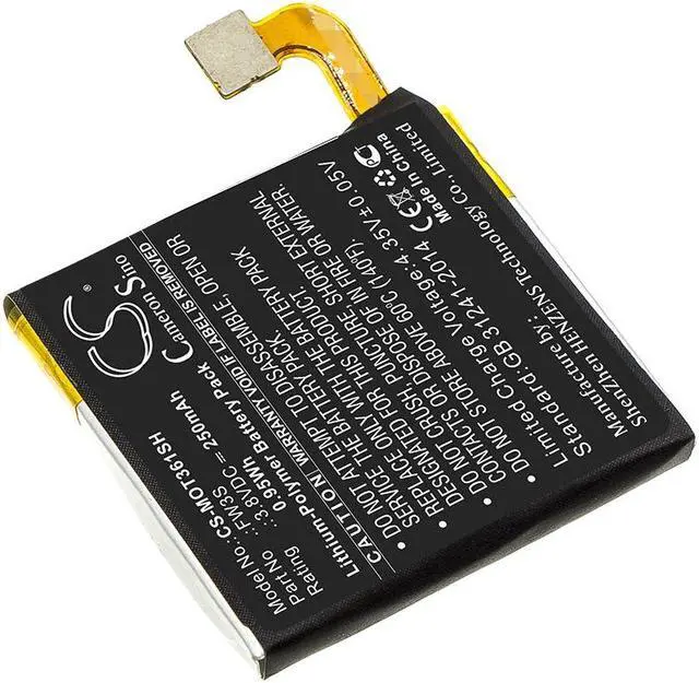 Alt view image 2 of 4 - Battery for Motorola Moto 360 2nd 2rd FW3S Smartwatch CS-MOT361SH 3.8v 250mAh