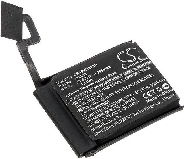 Main image of Battery for Apple A1976 Watch Series 4 44mm A2059 Smartwatch CS-IPW197SH 290mAh