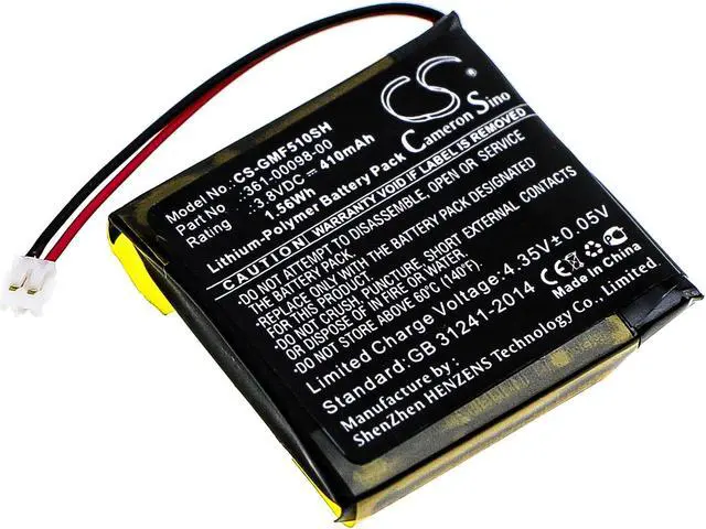 Main image of Battery for Garmin Fenix 5X Running 361-00098-00 Smartwatch CS-GMF510SH 410mAh