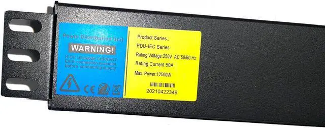 Alt view image 6 of 7 - 50A 200-250V PDU Power Distribution Unit NEMA 6-50P Meter Surge Protector C13