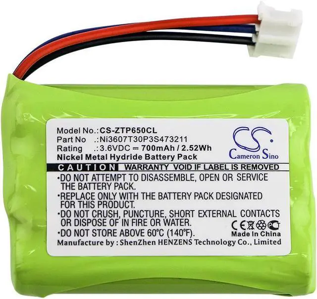 Alt view image 3 of 4 - Battery for ZTE WP650 WP850 Ni3607T30P3S473211 Cordless Phone CS-ZTP650CL 700mAh