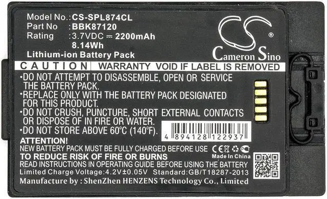 Alt view image 3 of 3 - Battery for Spectralink Phone 8742 PIVOT S8742 BBK87120 CS-SPL874CL 2200mAh