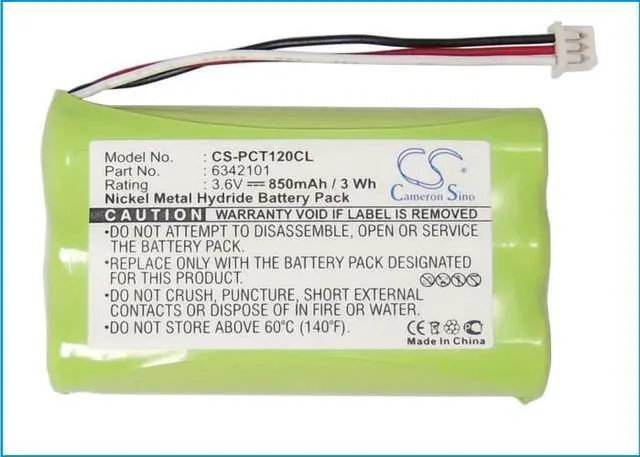 Alt view image 5 of 5 - Battery for Plantronics CT11 CT12 Phone 6342101 63421-01 CS-PCT120CL NiMH 850mAh