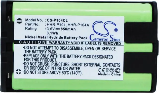 Main image of Battery for Panasonic HHR-P104 HHR-P104A TYPE 29 GE TL96411 Radio Shack 23-968