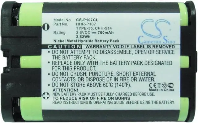 Alt view image 5 of 5 - Battery for Radio Shack 23-479 Panasonic KX-TGA600 PQSUHGLA1ZA HHR-P107 TYPE-35