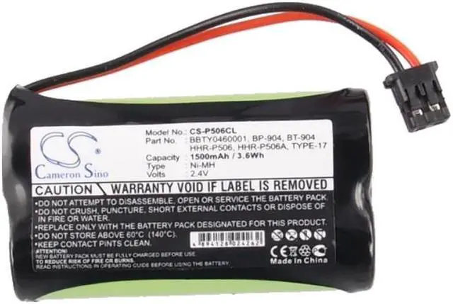 Alt view image 6 of 6 - Battery for Panasonic Uniden Memorex BT-904 BP-904 HHR-P506 HHR-P506A TYPE 17