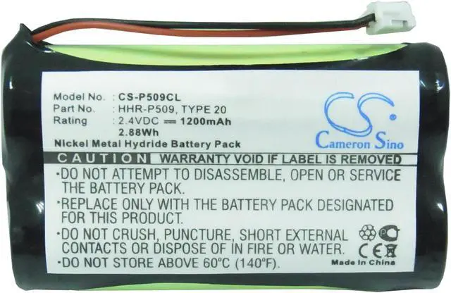 Alt view image 5 of 6 - Battery for Panasonic HHR-15F2G3 HHR-P509 HHR-P509A PQHHR150AA23 TYPE20 AT&T 509