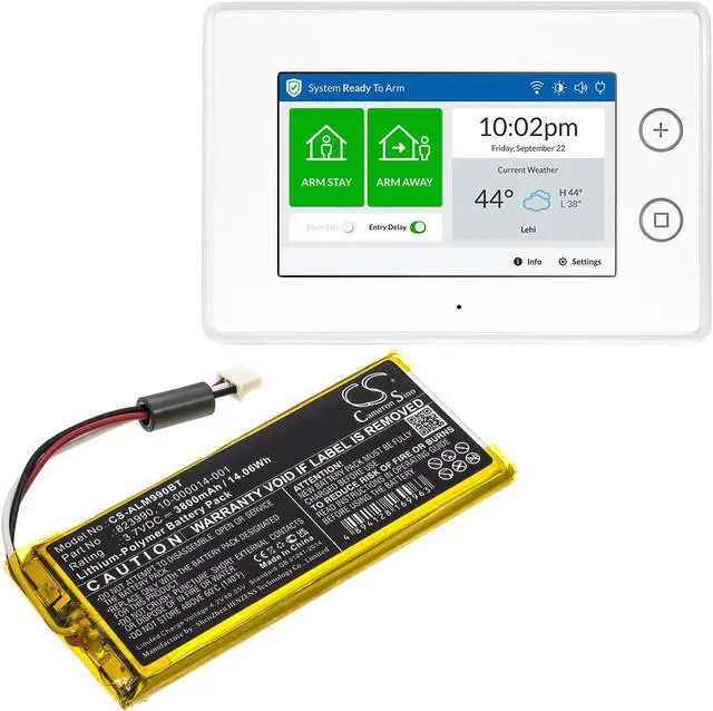 Alt view image 6 of 6 - Battery for 2GIG GC3 Panel GC3e SP1-GC3 ADT SmartThings 10-000014-001 823990