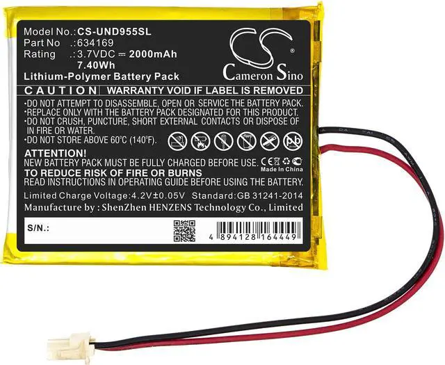 Alt view image 3 of 7 - Battery for Uniden Guardian G955 UDR UDR744 UDR744HD UDR777HD UDR780HD 634169