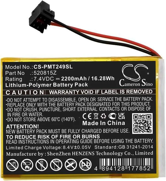 Alt view image 3 of 5 - Battery for Pentair 4249A IntelliTouch MobileTouch II 520815Z Alarm CS-PMT249SL