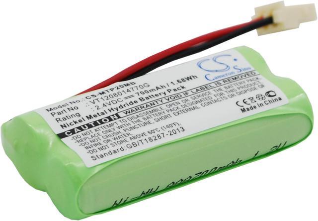 Alt view image 2 of 6 - Battery for Motorola MBP20 VT1208014770G BabyPhone CS-MTP20MB 2.4v 700mAh 1.68Wh