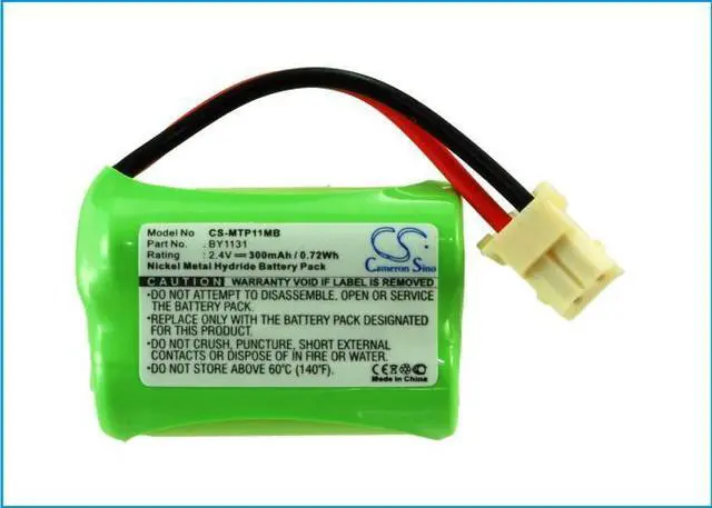 Alt view image 5 of 5 - Battery for Motorola MBP11 BY1131 Baby Monitor CS-MTP11MB 2.4v 300mAh Ni-MH