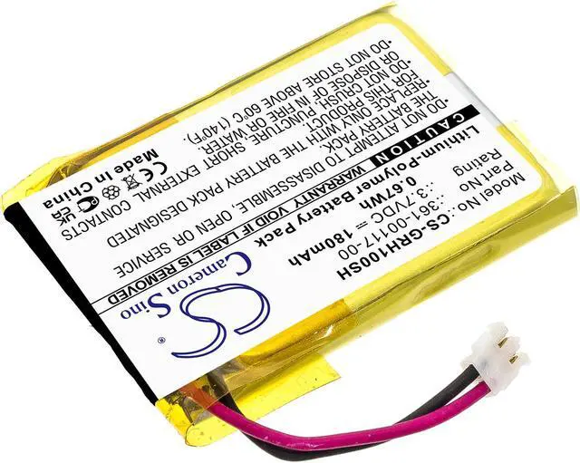Alt view image 2 of 7 - Battery for Garmin Approach S10 S20 X40 Forerunner 35 361-00117-00 CS-GRH100SH