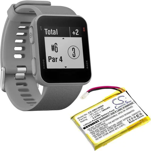 Alt view image 6 of 7 - Battery for Garmin Approach S10 S20 X40 Forerunner 35 361-00117-00 CS-GRH100SH