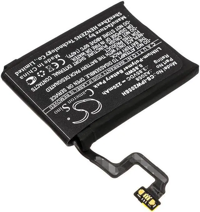 Alt view image 2 of 4 - Battery for Apple A1975 A1977 A2007 iWatch Series 4 40mm A2058 CS-IPW205SH 220mA