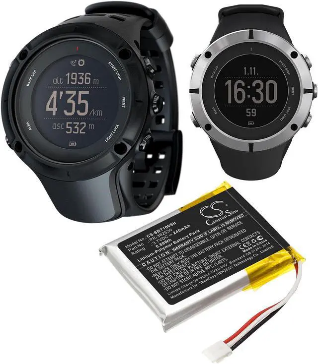 Alt view image 6 of 6 - Battery for Suunto Ambit 1 2 2S 3 PR-382530 Smartwatch CS-SBT100SH 3.7v 240mAh