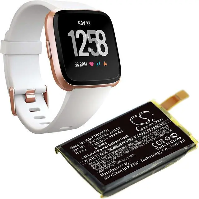 Alt view image 5 of 5 - Battery for Fitbit FB504 FB505 Versa 261827 R-41021555 Smartwatch CS-FTB505SH