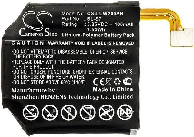 Alt view image 3 of 4 - Battery for LG W200 W280 W280A Watch Urbane 2nd Edition LTE BL-S7 CS-LUW200SH