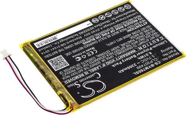 Alt view image 2 of 6 - Battery for Boyue likebook Mars 7.8" CLP307499 E-book E-reader CS-BYM780SL