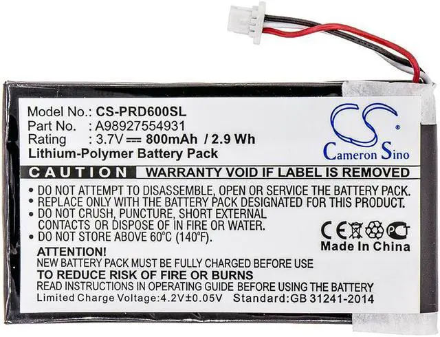 Alt view image 3 of 5 - Battery for Sony PRS-600 PRS-600/BC PRS-600/RC A98927554931 A98941654402 E-book