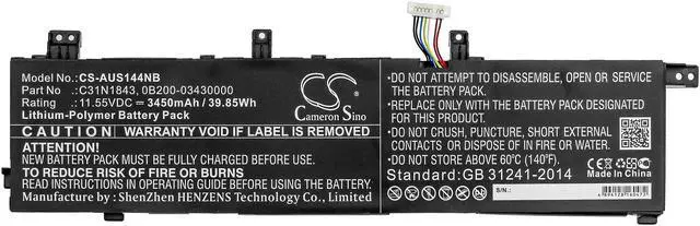 Alt view image 3 of 5 - Battery for Asus VivoBook S14 S432FL S15 S532FL X532FL 0B200-03430000 C31N1843