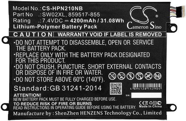 Alt view image 3 of 4 - Battery for HP 10-P018WM Notebook x2 859470-1B1 859517-855 SW02XL TPN-Q180