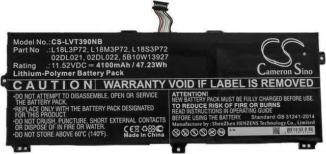 Alt view image 3 of 5 - Battery for Lenovo ThinkPad X390 Yoga 08CD 02DL021 02DL022 5B10W13927 L18L3P72