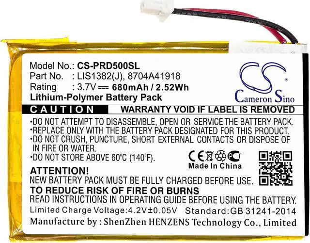 Alt view image 3 of 6 - Battery for Sony Portable Reader PRS-500 PRS-505 PRS-700BC PRSA-CL1 LIS1382