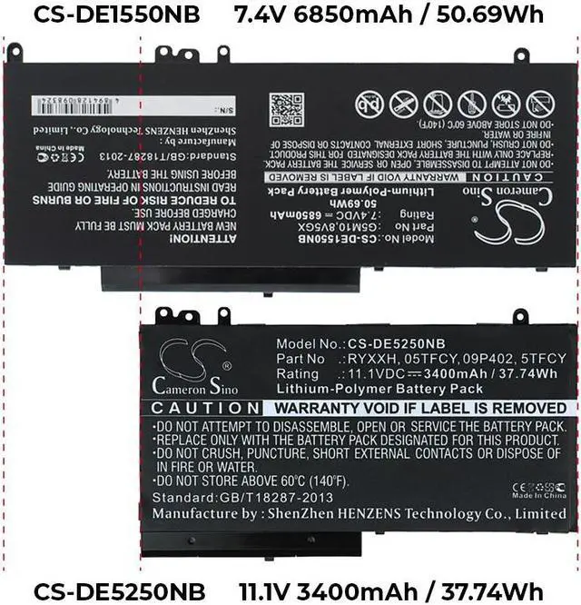Alt view image 6 of 6 - Battery for DELL Latitude E5470 E5550 E5450 E5570 15 5000 G5M10 6MT4T 451-BBLN
