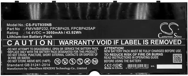 Alt view image 5 of 5 - Battery for Fujitsu Lifebook T904 T904U T935 U745 FMVNBP232 FPCBP425 FPCBP425AP