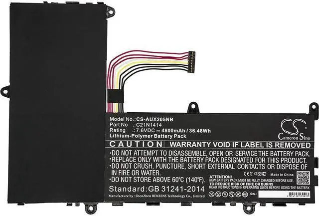 Alt view image 3 of 4 - Battery for Asus CKSE321D1 EeeBook F205TA X205 X205T 0B200-0124000 C21N1414