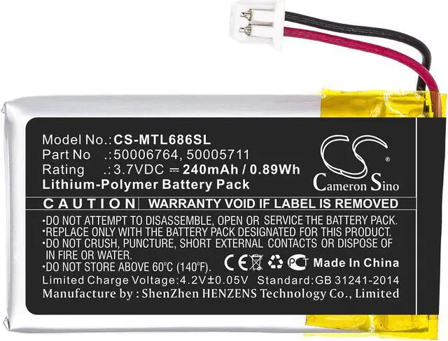 Alt view image 3 of 6 - Battery for Mitel 6867i 6900 6905 6910 6920 6930 6940 6970 50005711 50006764