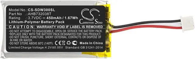 Alt view image 3 of 5 - Battery for Sennheiser DW 30 HS IMPACT 5033 5036 5063 SDW 60 Pro 1 2 AHB732038T