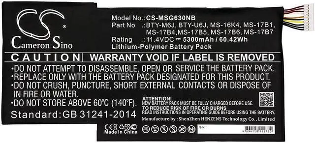 Alt view image 3 of 5 - Battery for MSI GS63 GS73 BTY-M6J BTY-U6J MS-16K4 MS-17B1 MS-17B4 MS17B5 MS-17B7