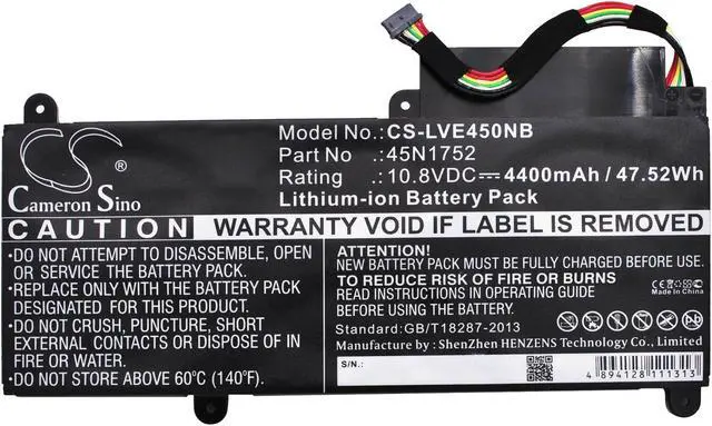 Alt view image 5 of 6 - Battery for Lenovo ThinkPad E450 45N1752 45N1753 45N1754 45N1755 45N1756 45N1757