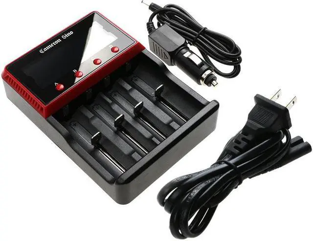 Main image of Battery Charger for 10440 18500 25500 26650 14650 AA AAA w/US Power Cable + Car