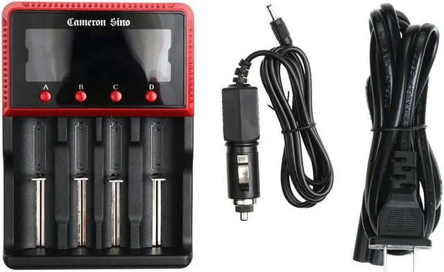 Alt view image 5 of 5 - Battery Charger for 10440 18500 25500 26650 14650 AA AAA w/US Power Cable + Car