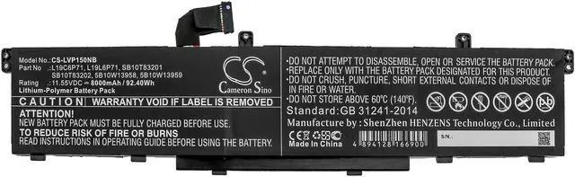 Alt view image 3 of 5 - Battery for Lenovo ThinkPad P15 Gen 1 5B10W13958 5B10W13959 L19C6P71 L19L6P71