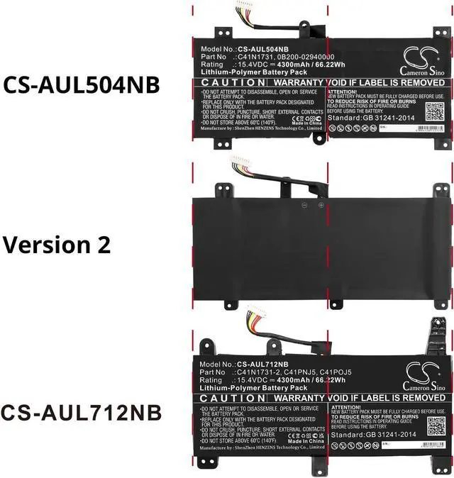 Alt view image 5 of 5 - Battery for Asus ROG Strix GL504GW G515GV G515GW G715GV 0B200-02940000 C41N1731