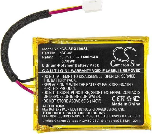 Alt view image 3 of 5 - Battery for Sony SRS-XB10 SRS-XB12 SF-08 Wireless Headset CS-SRX100SL 1400mAh