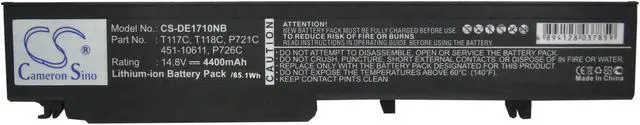 Alt view image 5 of 5 - Battery for DELL Vostro 1710 1720 312-0740 312-0741 312-0894 P721C T117C T118C