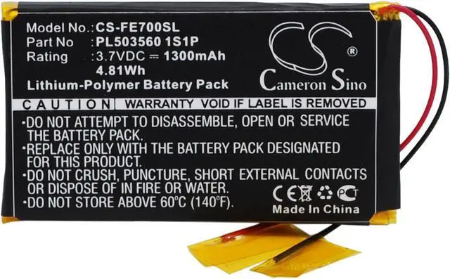 Main image of Battery for Fiio EO7K PL503560 1S1P Portable USB DAC Headphone Amp CS-FE700SL