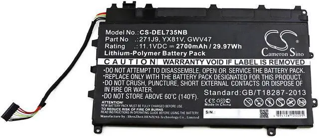 Alt view image 3 of 4 - Battery for DELL Latitude 13 7000 7350 0271J9 271J9 3WKT0 GWV47 YX81V MN791