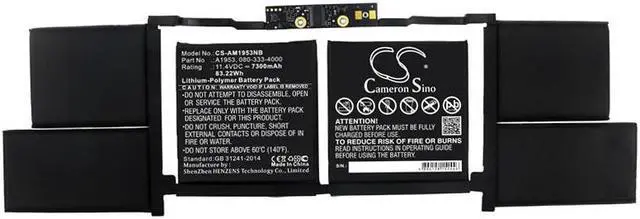 Alt view image 3 of 4 - Battery for Apple MacBook Pro A1990 2019 020-02391 080-333-4000 820-01095 A1953